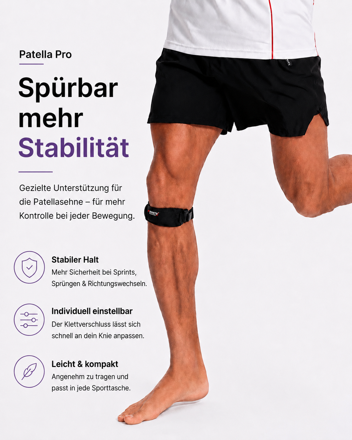 Patella Pro Bandage – Unterstützung für Patellasehne & Knie